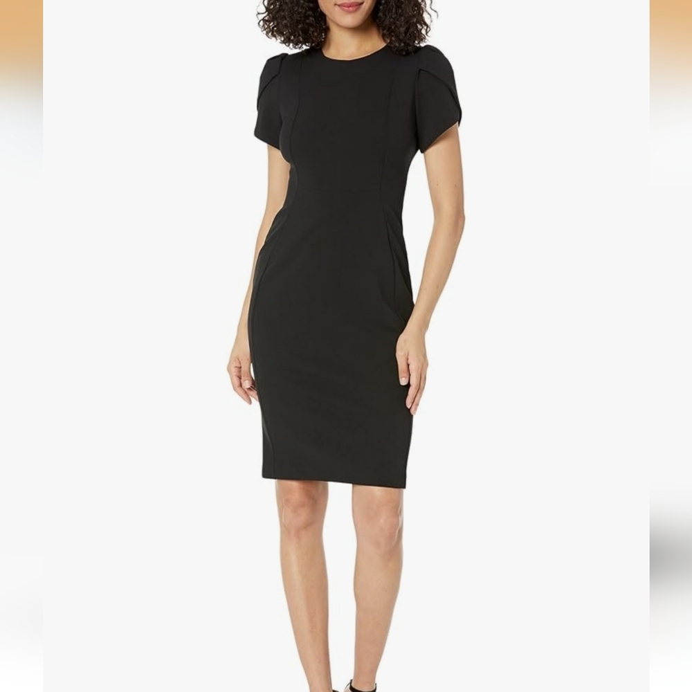 NWT Calvin Klein Tulip Sleeve Sheath Dress, Size 10P